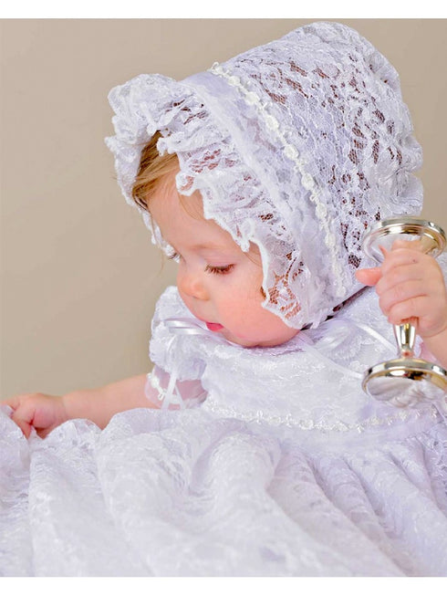 Baby Girls White Lucy Christening Gown Newborn-24M - SophiasStyle.com